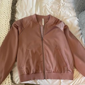 Pink satin bomber jacket! Great condition used maybe twice !!